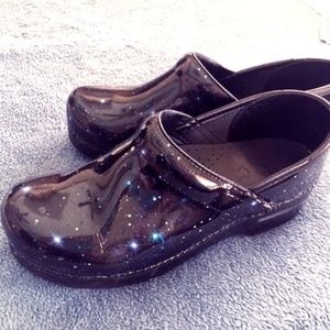 Dansko Galaxy Patent Leather Clogs (38 Euro)